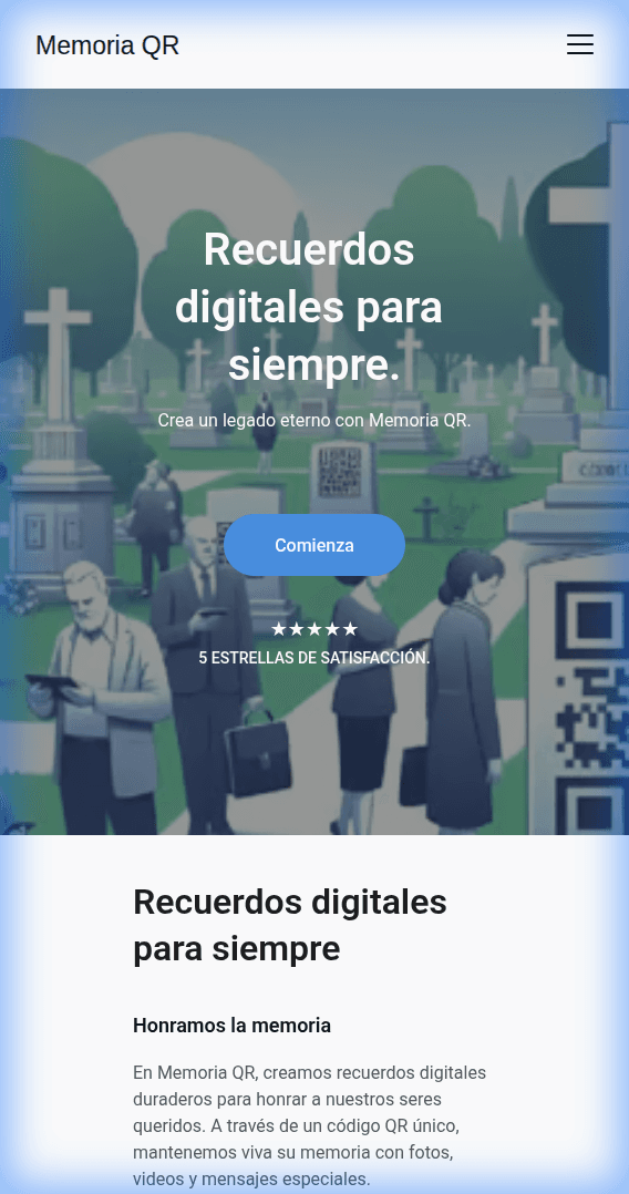 Captura de pantalla del proyecto Memoria QR