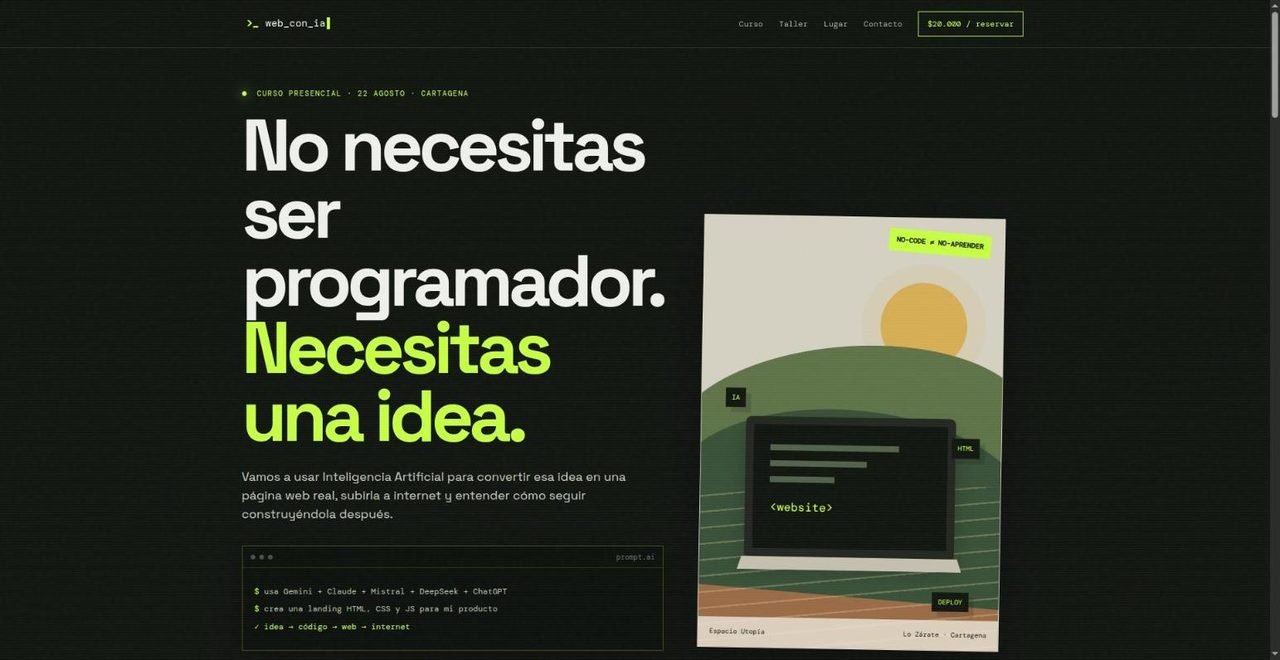 Captura de pantalla del proyecto Curso Desarrollo Web con IA